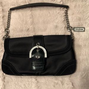 Small black evening handbag. COACH.